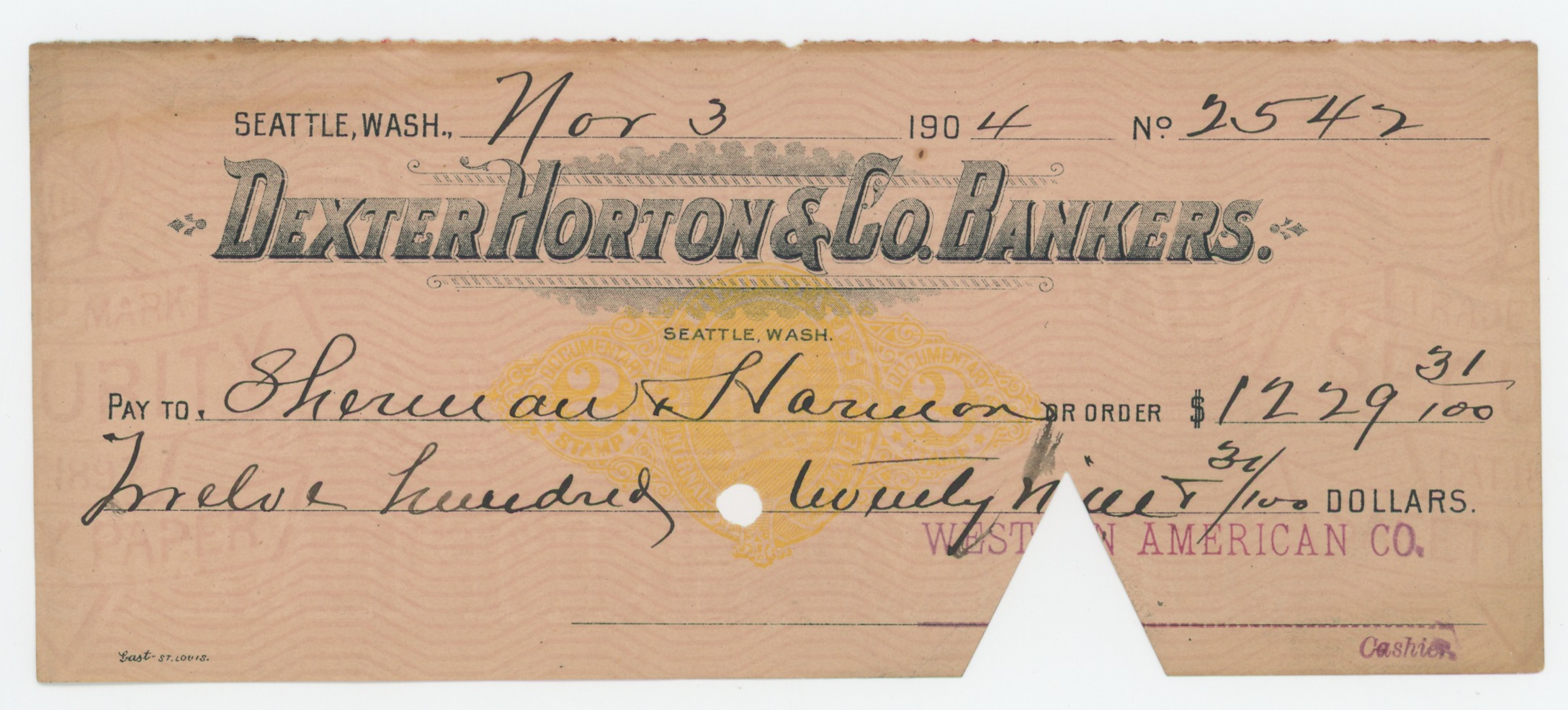RN-X7 Dexter Horton & Co., Bankers