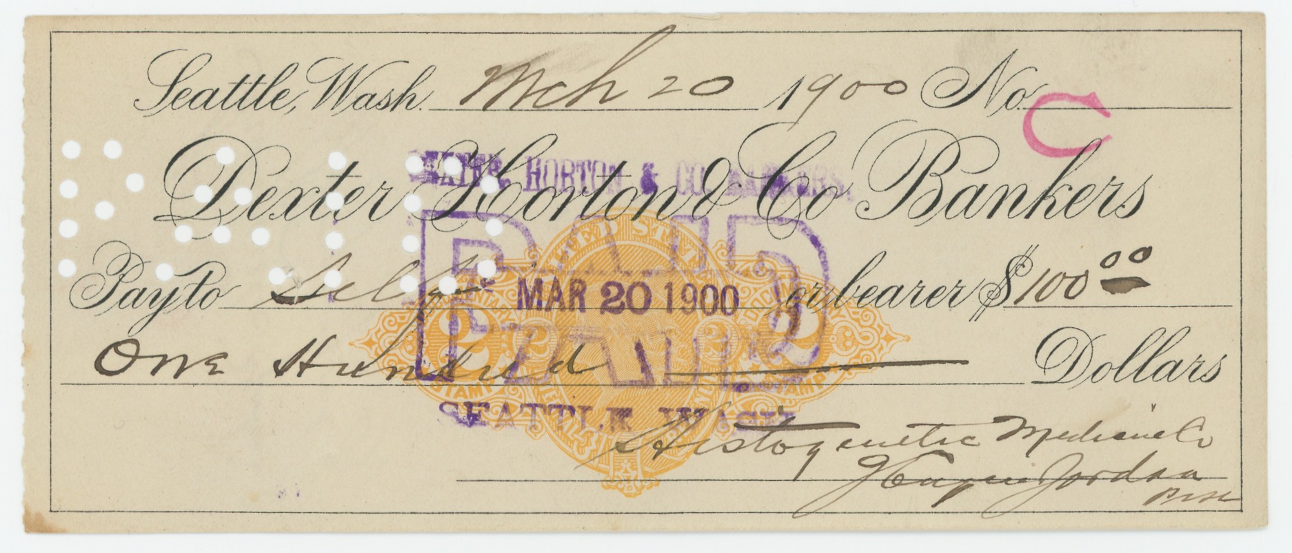 RN-X7 Dexter Horton & Co., Bankers