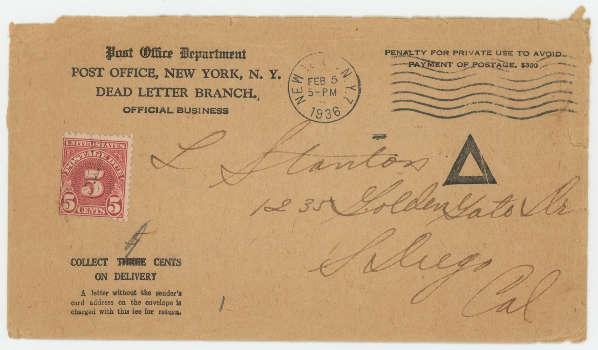 Dead Letter, Due 5¢