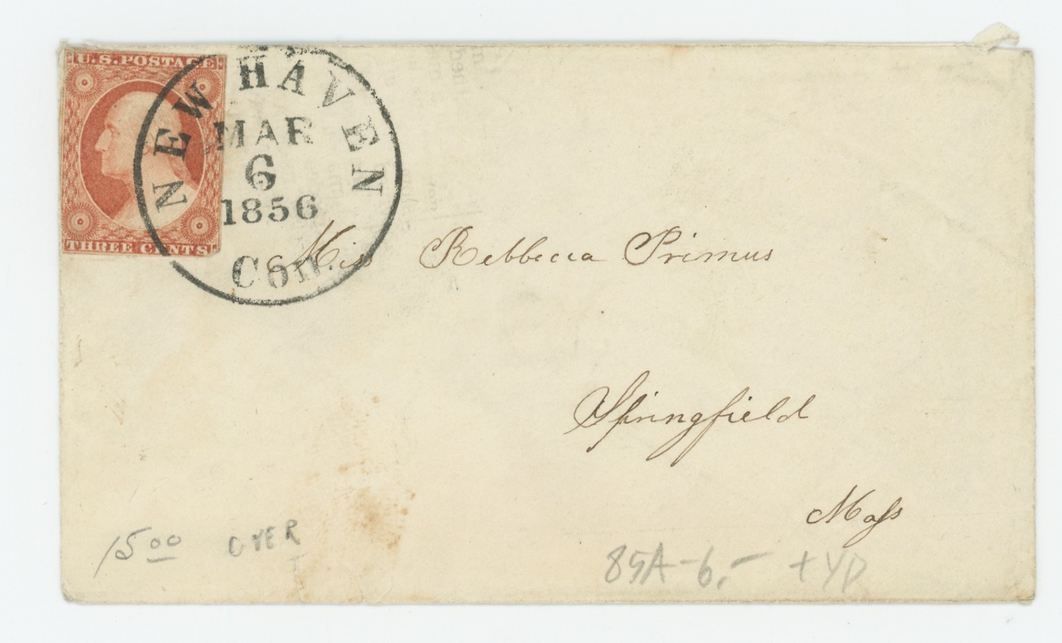 New Haven, CT Cancel, Unusual 1856 CDS