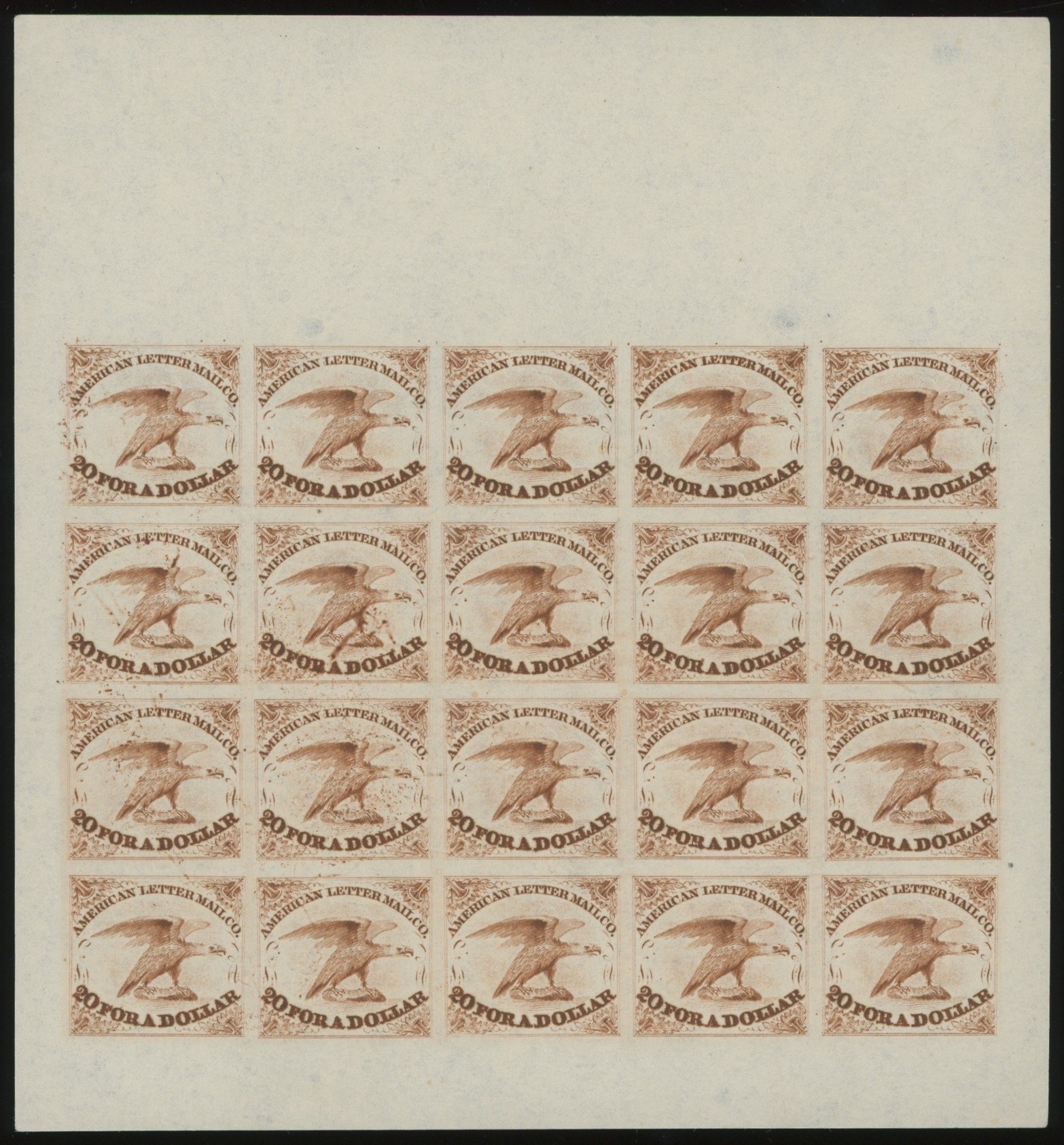 5L1 American Letter Mail Company, Full Sheet (Reprint), Brown