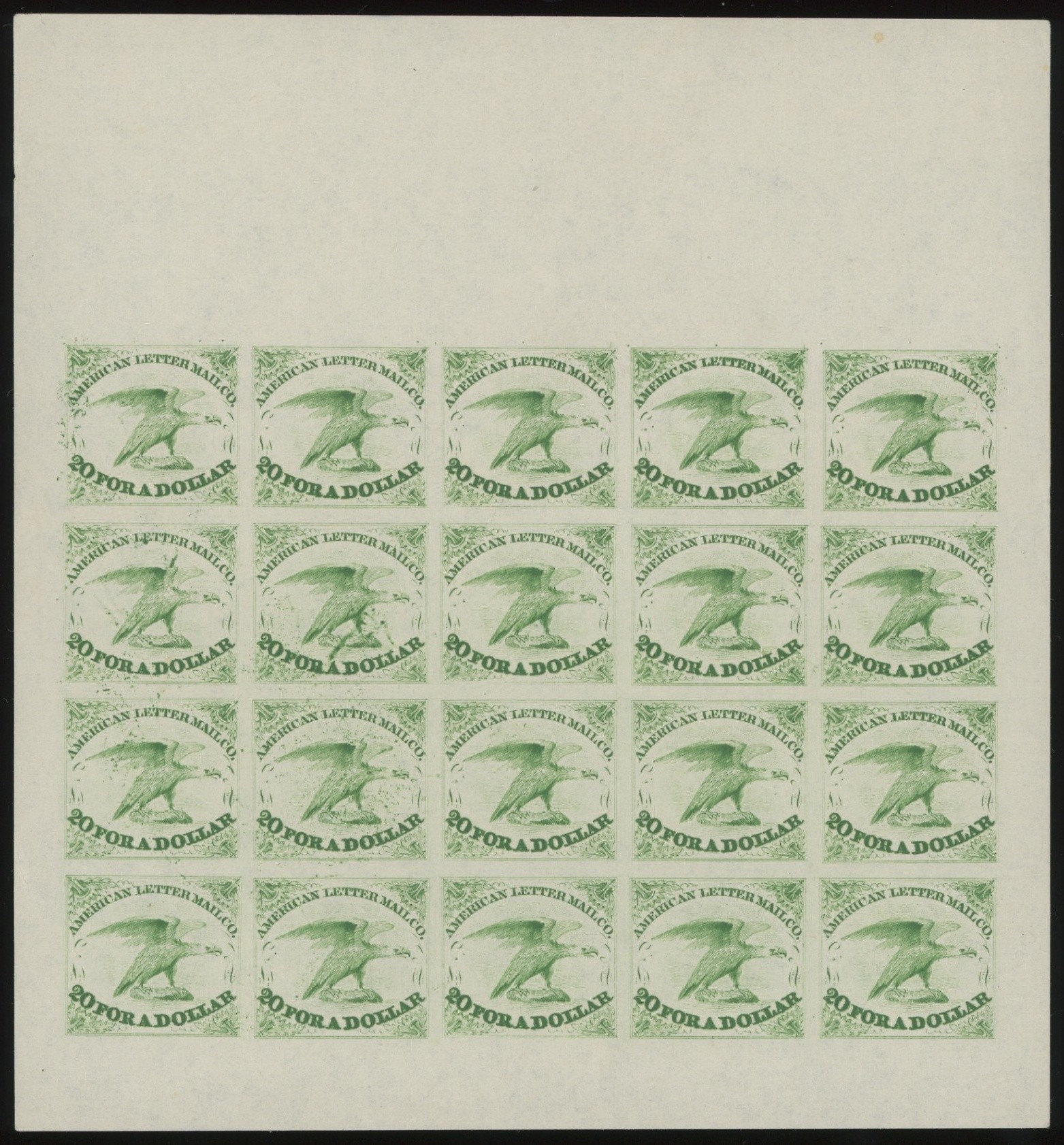 5L1 American Letter Mail Company, Full Sheet (Reprint), Green