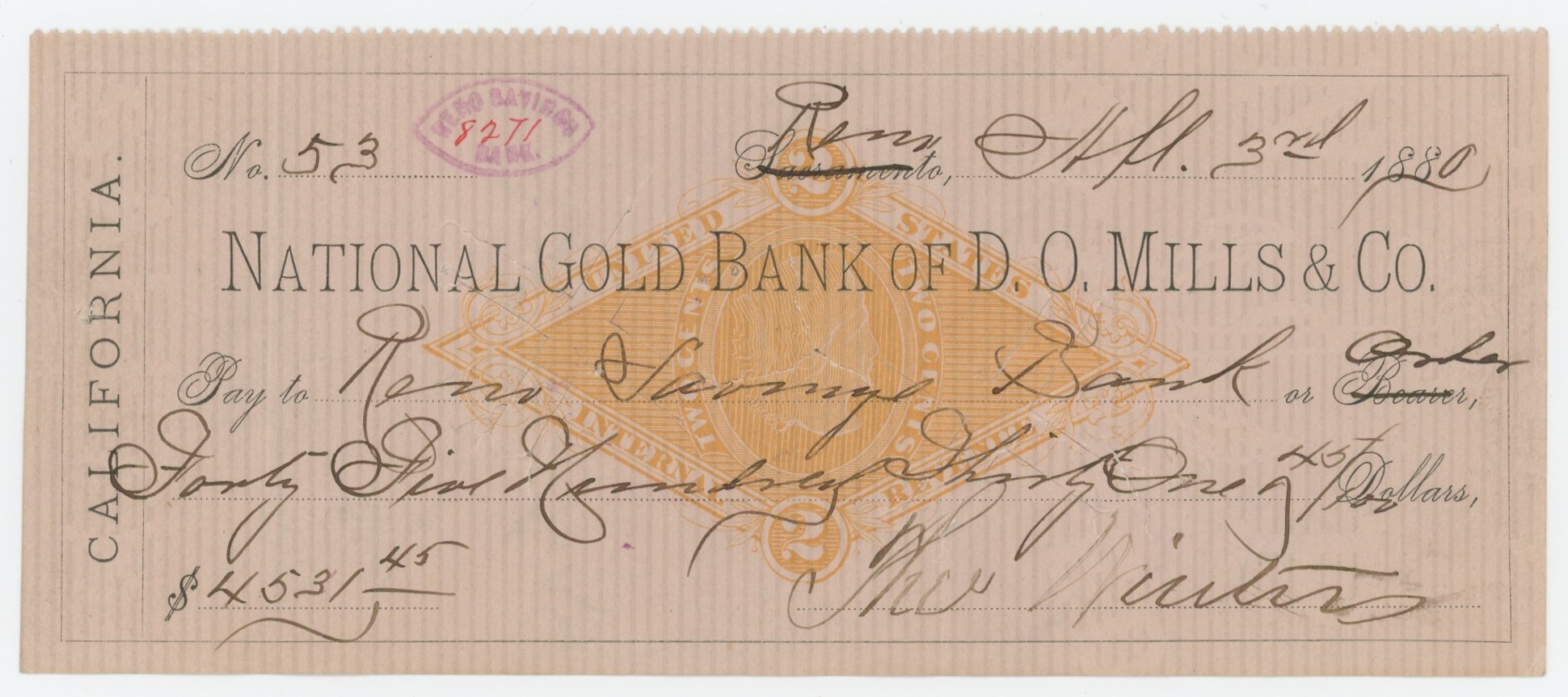 RN-G1 National Gold Bank of D.O. Mills