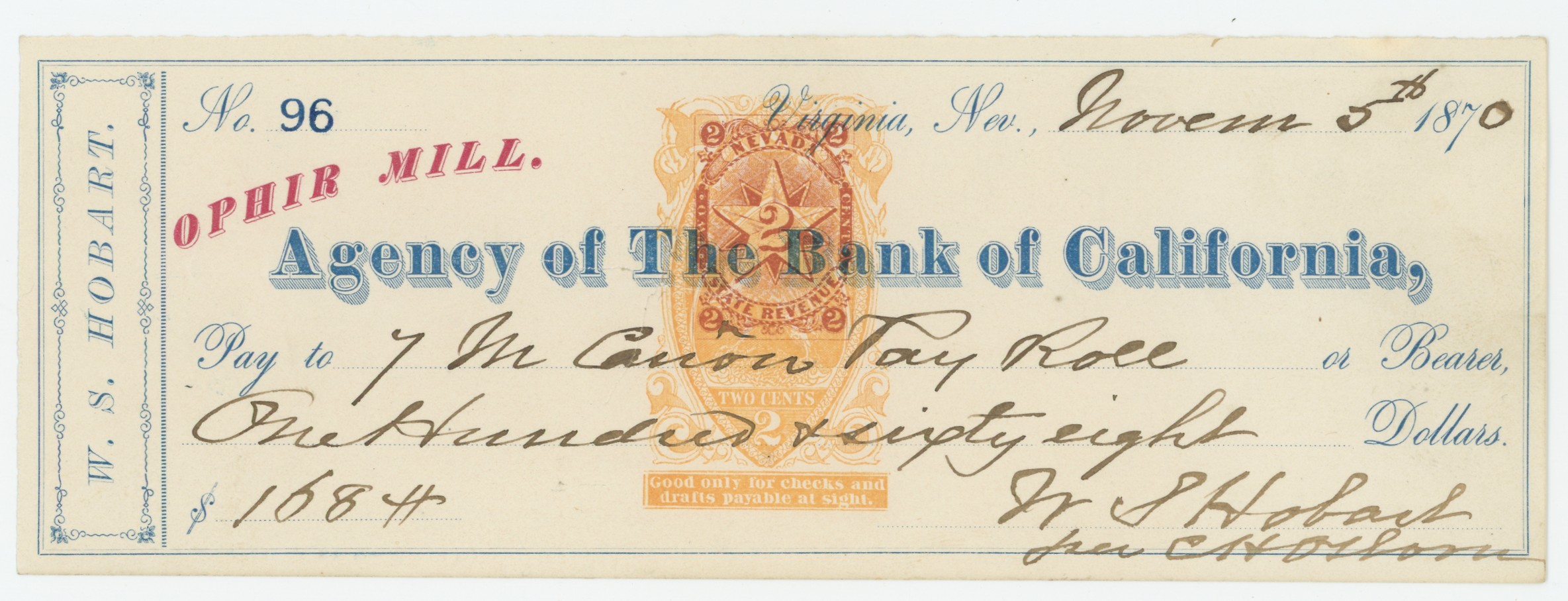 RN-B16a Agency of The Bank of California