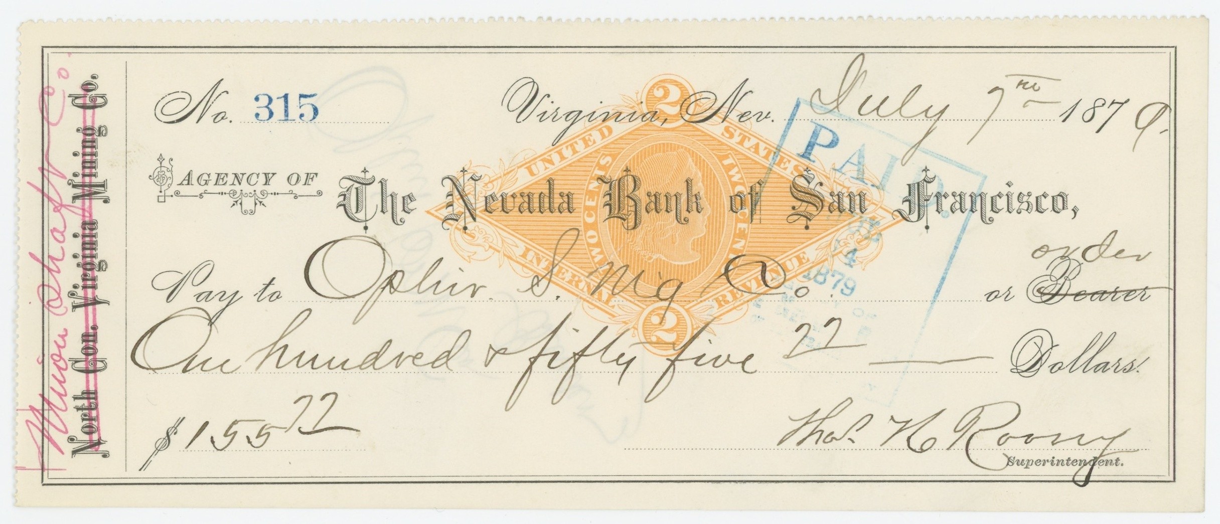 RN-G1 Agency of The Nevada Bank of San Francisco