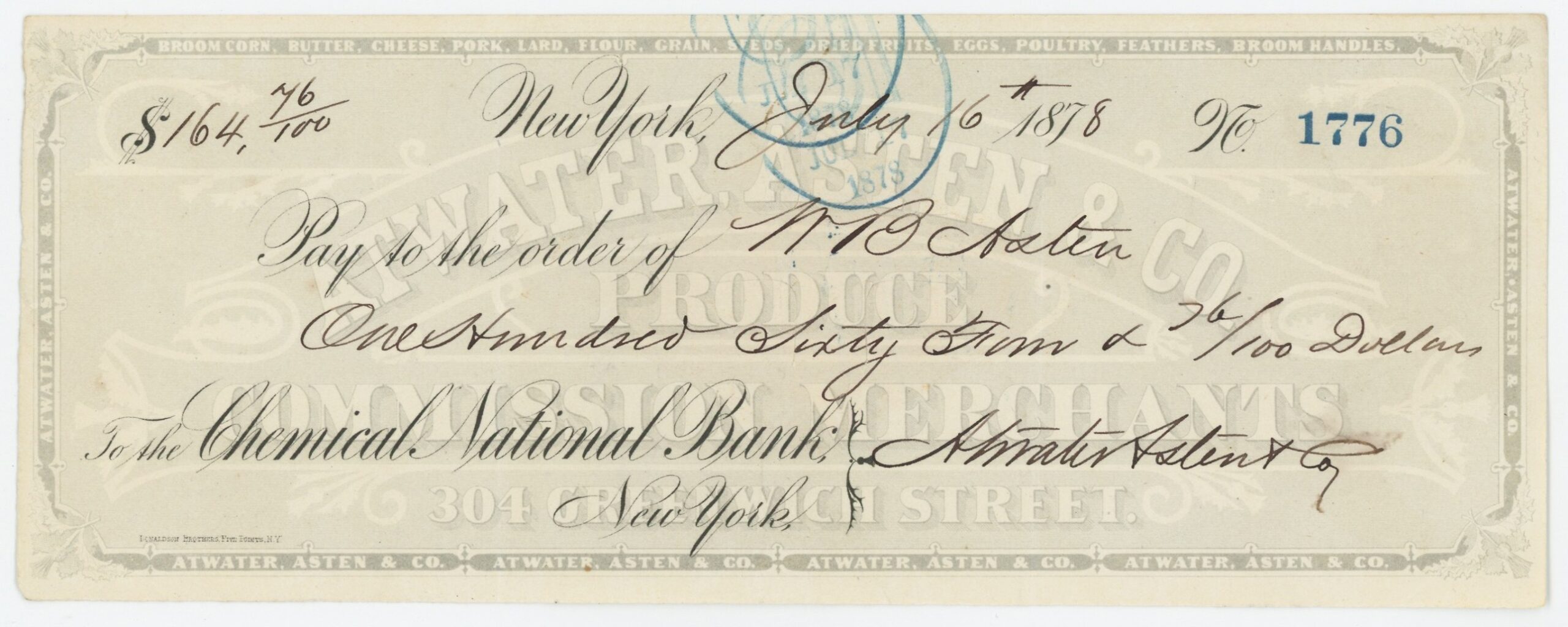 RN-G1b Atwater, Asten & Co. Produce, Commission Merchants
