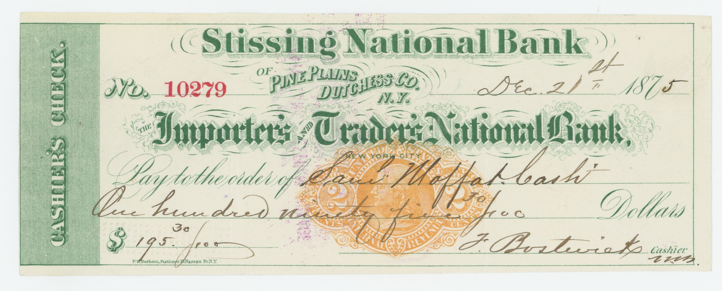RN-F1 Stissing National Bank / Importers and Traders National Bank