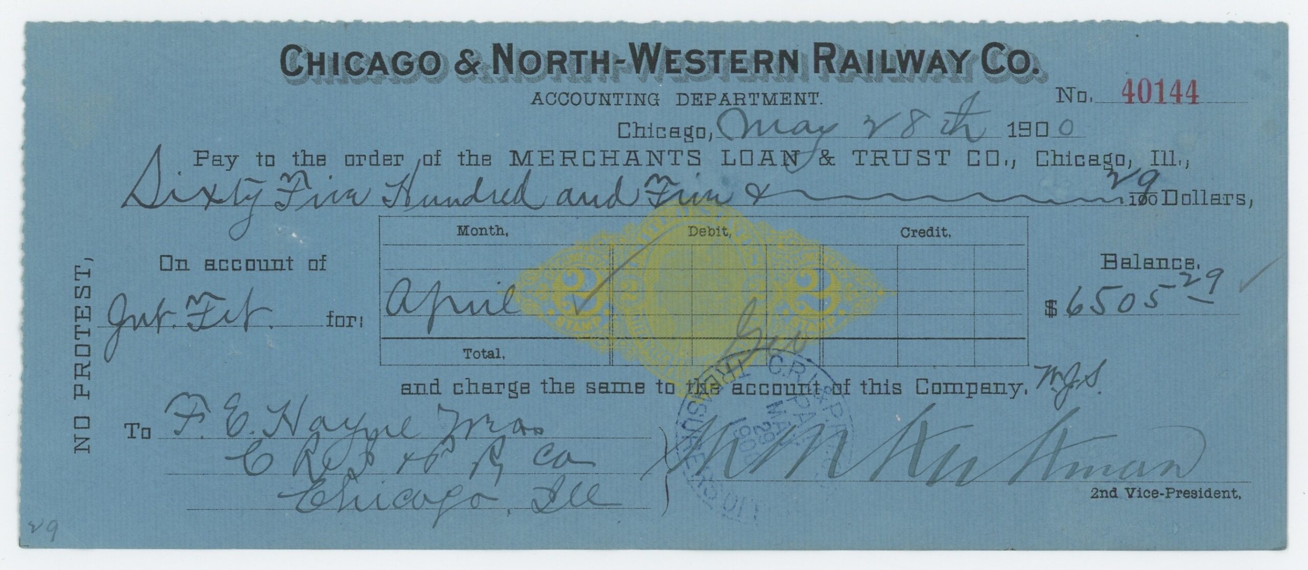 RN-X7 Chicago & North-Western Railway Co.