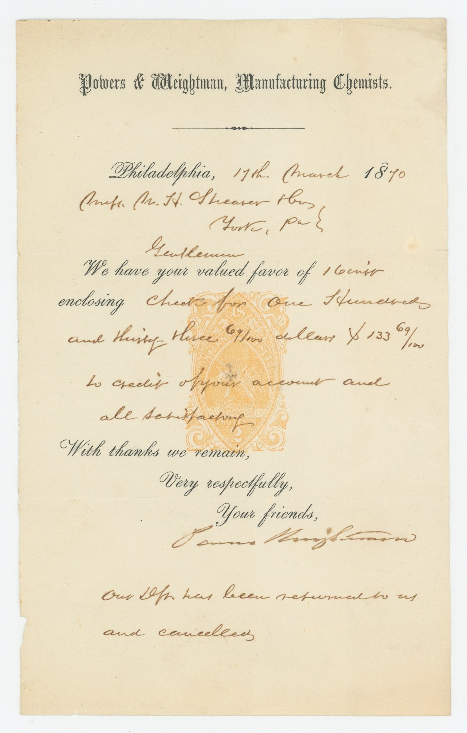 RN-B1 on R. & G. Taylor Co. Receipt