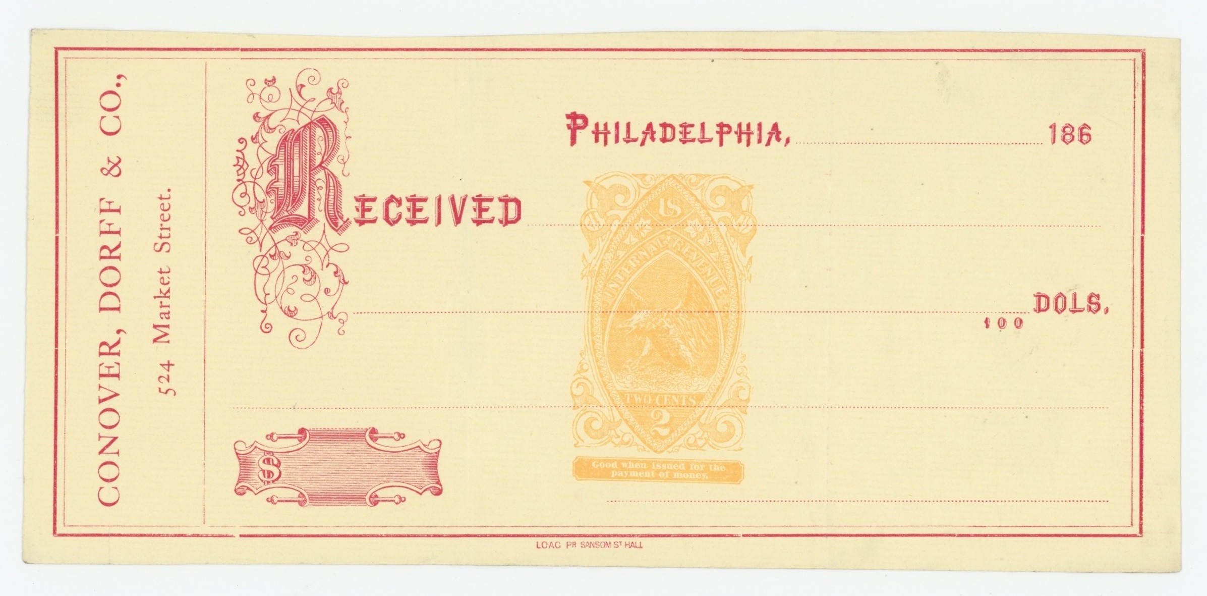RN-B20 on Conover, Dorff & Co. Receipt